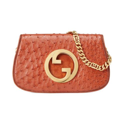  GUCCI古馳 22年秋冬 女士 Gucci Blondie系列鴕鳥皮肩背包 699268 EAAFJ 6528