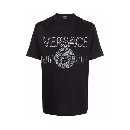  VERSACE/范思哲 男士黑色棉質短袖T恤 1001280 1A00915 1B000 PLFSX