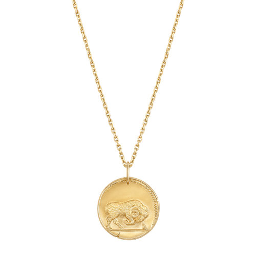 Van Cleef & Arpels/梵克雅寶 新款Zodiaque十二星座系列 18K金黃金Arietis白羊座徽章圓形吊墜VCARP7SQ00