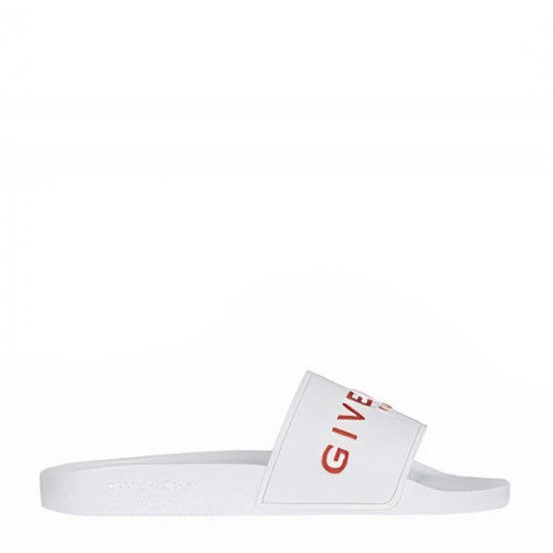 Givenchy/紀梵希 女士白色聚氨酯經典字母徽標印花裝飾露趾平底鞋沙灘鞋涼鞋拖鞋女鞋 BE3004E0SQ-112