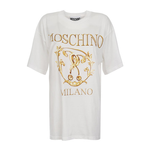 MOSCHINO/莫斯奇諾  女裝 春夏 時尚百搭 圓領 女士白色棉質短袖T恤 A071855401002  HKY015C