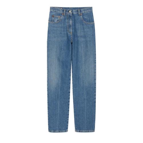  GUCCI古馳 22年秋冬 女士 馬銜扣80年代版型牛仔褲 666841 XDBP5 4447 預定商品2-6周發貨