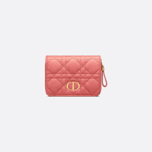  DIOR迪奧 22年秋冬 女士 錢包 Portefeuille compact zippe Dior Caro S5032UWHC_M76P