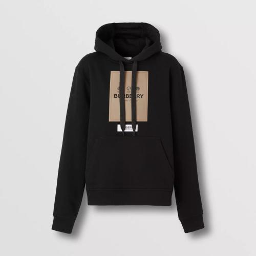  BURBERRY 22年秋冬 女士 標簽貼花棉質寬松連帽衫 80571221