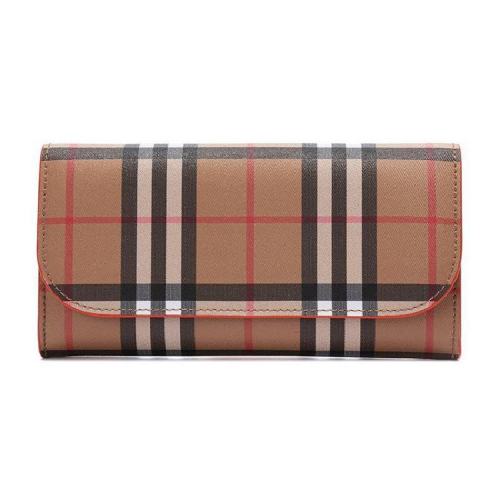  BURBERRY/博柏利 男女同款駝色織物/配皮錢包 40734271 PLSX