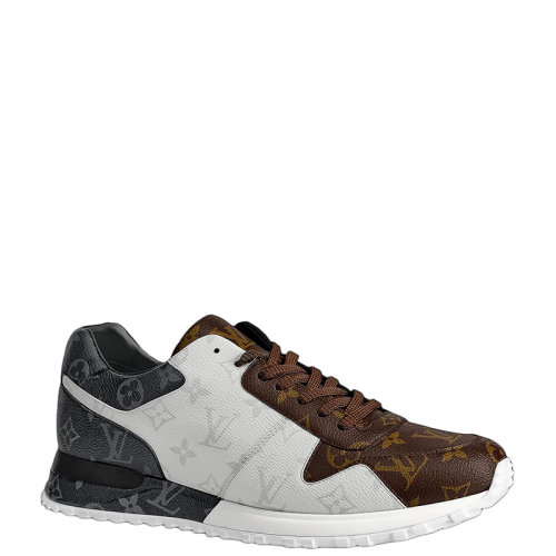 Louis Vuitton/路易威登 22年早春新款 RUN AWAY系列 男士灰色/棕色老花印花帆布運動鞋1A3N7Q