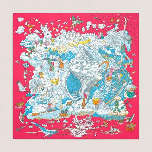  HERMES愛馬仕 22年秋冬 女士 圍巾 Carre 90 Sur Mon Nuage H003900S 08