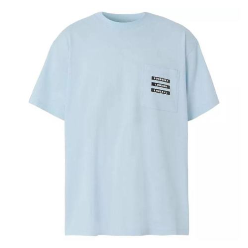  BURBERRY/博柏利 男士淡藍(lán)色棉質(zhì)短袖T恤 80439741 PLFSX
