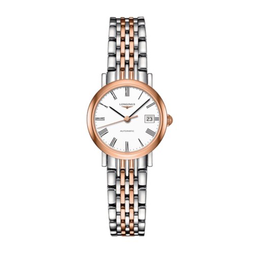 LONGINES/浪琴 博雅系列 精鋼表殼/200微米 18K包金玫瑰金 自動機械 女士腕表 L4.309.5.11.7