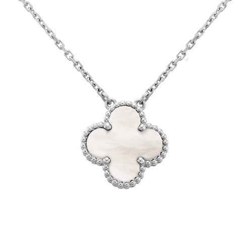Van Cleef & Arpels/梵克雅寶 Vintage Alhambra 女士銀色四葉草珍珠母貝項鏈 VCARF48700