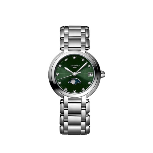 LONGINES/浪琴 22年秋冬新款 心月系列 女士橄欖綠色表盤石英機芯精鋼表殼表帶腕表30.5毫米L8.115.4.67.6