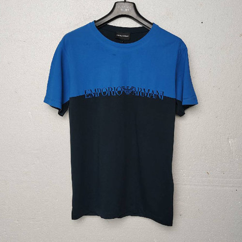 Emporio Armani/安普里奧阿瑪尼藍色男士短袖T恤   3X1T621JQ4Z  瑕疵折扣