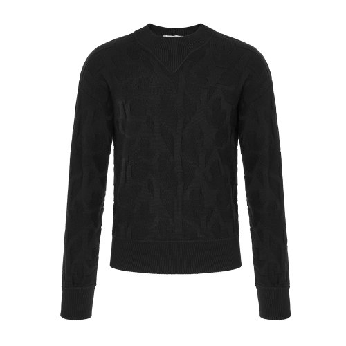 CANALI/康納利 男士CANALI標識暗紋圓領長袖針織衫 C0646-MK00757-100   秋冬