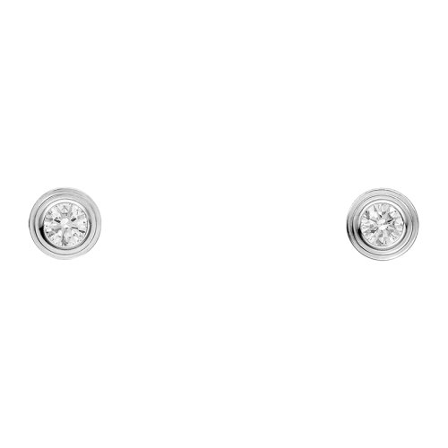 CARTIER/卡地亞 Diamants Légers系列 簡約優雅18k金白金鑲鉆耳釘 B8301407