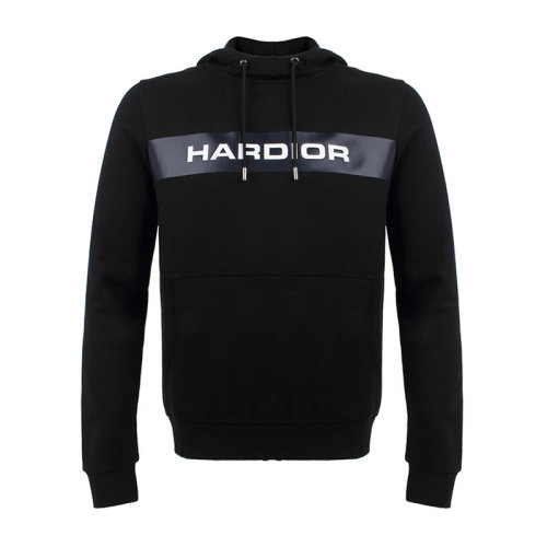 Dior/迪奧 男裝 服飾 黑色棉質logo印花時尚連帽抽繩長袖男士衛衣