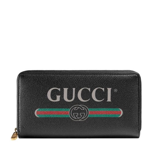GUCCI 古馳  中性牛皮LOGO標識時尚休閑長款錢夾錢包