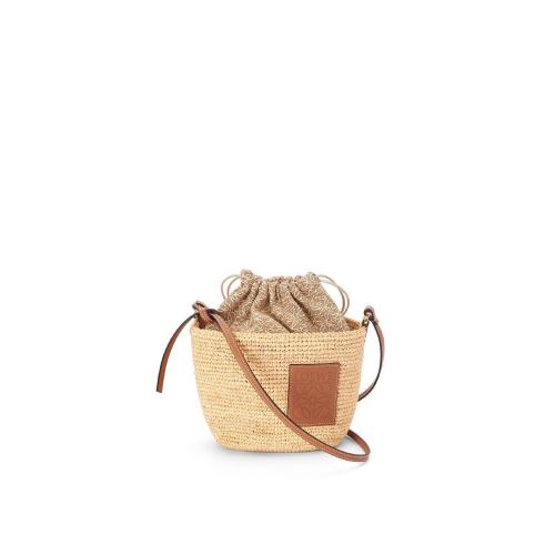  LOEWE羅意威 22年秋冬 女士 手提包 Anagram Pochette Basket bag in raffia， jacquard and ca