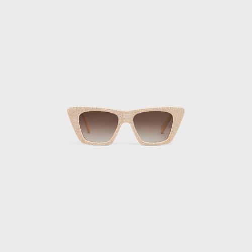  CELINE賽琳思琳 22年秋冬 女士 太陽(yáng)眼鏡 LUNETTES DE SOLEIL CAT EYE S187 ACéTATE ET CRIST