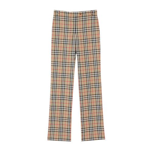 BURBERRY/博柏利  巴寶莉女褲 時尚百搭 女士典藏米色格紋羊毛休閑褲 80334671 HKY210468