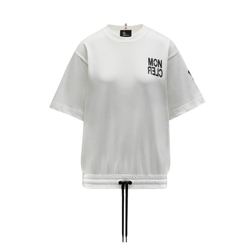 Moncler/蒙克萊 22年秋冬新款 女士雪白色棉質抽繩短袖T恤G20988C0000183927034