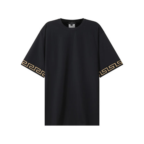VERSACE/范思哲【22春夏新款】男士錦綸GRECA寬松版圓領短袖T恤 1004079 A232185