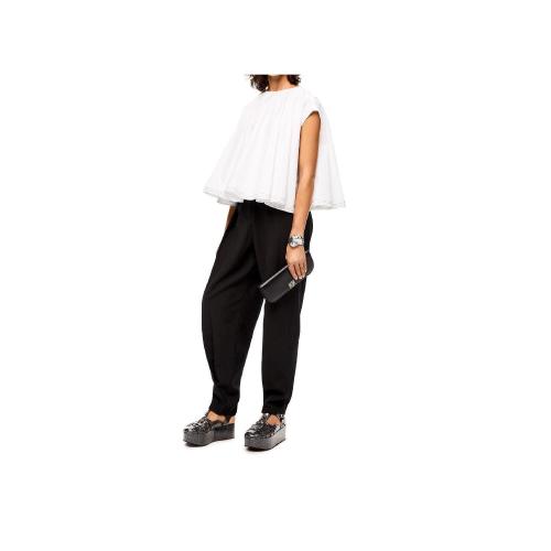  LOEWE羅意威 22年秋冬 女士 休閑褲 Pleated carrot trousers in wool S359Y04X46-1100