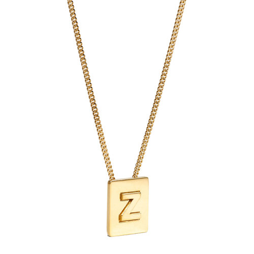 CELINE/賽琳 經(jīng)典款A(yù)LPHABET系列 男女同款金色飾面黃銅字母Z墜飾項鏈46N0Z6BRA.35OR