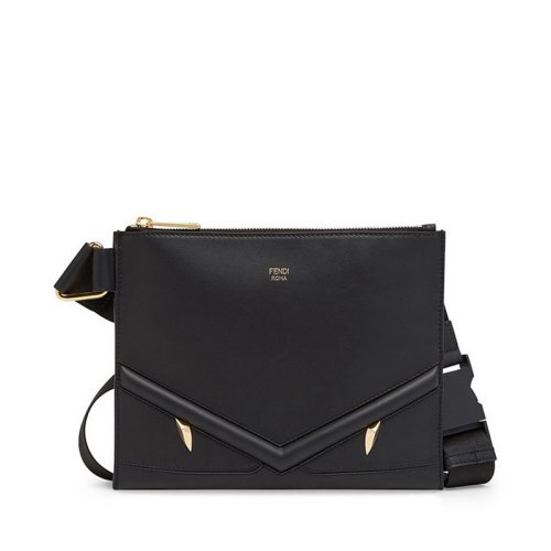  FENDI/芬迪 男士黑色牛皮革斜挎包 7VA437 A5EW F0KUR PLSX