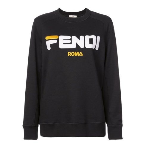 Fendi/芬迪 FENDI x FILA聯(lián)名限量款 小白同款 女裝 服裝 棉質(zhì)LOGO標(biāo)識長袖套頭衫休閑 女士衛(wèi)衣