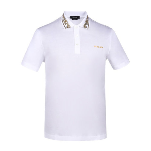 VERSACE/范思哲男士純色棉質經典字母徽標印花裝飾翻領短袖上衣T恤POLO衫 A88694-A237141 多色可選