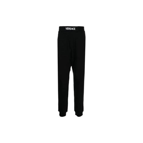  VERSACE/范思哲 男士黑色織物休閑褲 1002484-1A01446 1B000 PLFSX