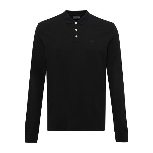 Emporio Armani/安普里奧阿瑪尼  時尚休閑深藍色純棉男士長POLO 8N1F131J0SZ0939
