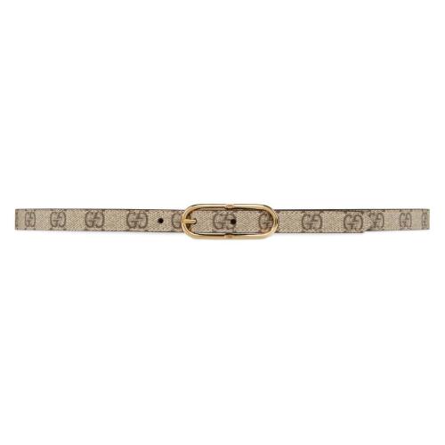  GUCCI古馳 22年秋冬 女士 Jackie系列窄版GG Supreme帆布腰帶 649492 KGD0G 9742