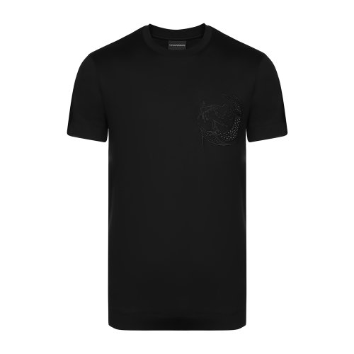 Emporio Armani/安普里奧阿瑪尼 黑色 男士限定款生肖口袋飾圓領短袖T恤【CNY CAPSULE】 3H1T7C-1JCQZ-0999