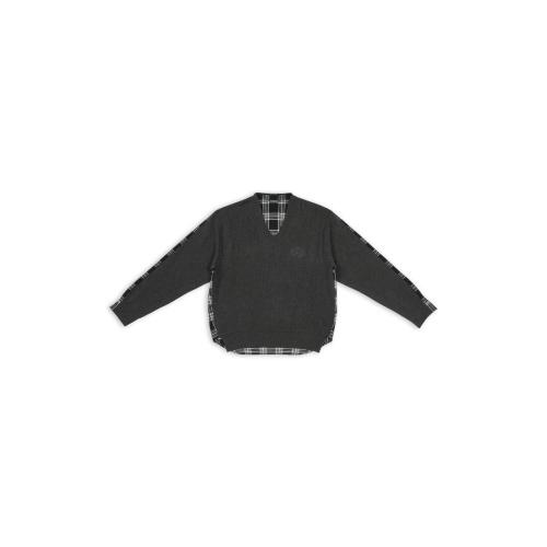  BALENCIAGA巴黎世家 22年秋冬 男士 長袖T恤 hybrid v-neck shirt 704271T41301163