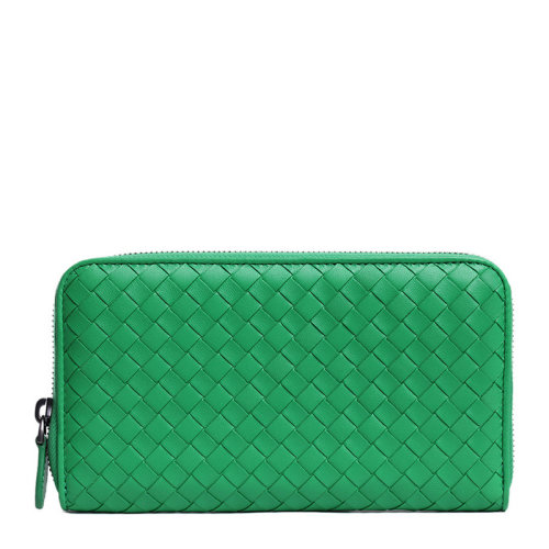 Bottega Veneta/葆蝶家 女士綠色皮質(zhì)長款錢包 114076V001N3704