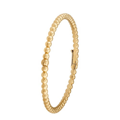 Van Cleef & Arpels/梵克雅寶 經典Perlée系列 女士超小號18k金黃金珍珠形狀手鐲VCARO7TG00