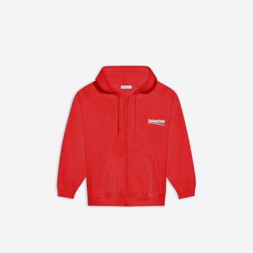  BALENCIAGA巴黎世家 22年春夏 女士 衛衣 POLITICAL CAMPAIGN SHRUNK修身拉鏈連帽衛衣 623451T