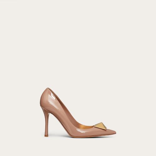  VALENTINO華倫天奴 22年秋冬 女士 高跟鞋 ESCARPINS ONE STUD EN CUIR VERNI. TALON?: 100?