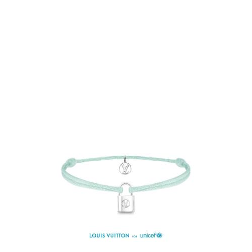  LV路易威登 22年秋冬 女士 手鏈 Silver Lockit X Doudou Louis 手鏈，回收銀與繩帶 Q05170 預定商品2-8周發貨