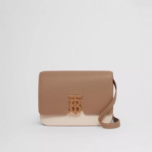  BURBERRY 22年秋冬 女士 TB 雙色粒紋皮革小號專屬標識鎖扣包 80491521