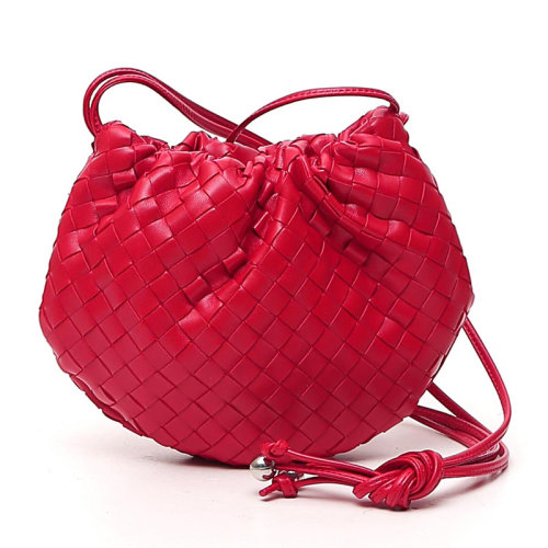 Bottega Veneta/葆蝶家 MINI BULB系列女士紫色小牛皮經典編織款單肩包斜挎包手拿包女包 651905-V08Z1-5130
