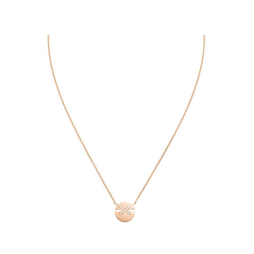 Chaumet/尚美  Jeux de Liens Harmony系列 女士小號18k金玫瑰金吊墜切割鉆石項鏈084218