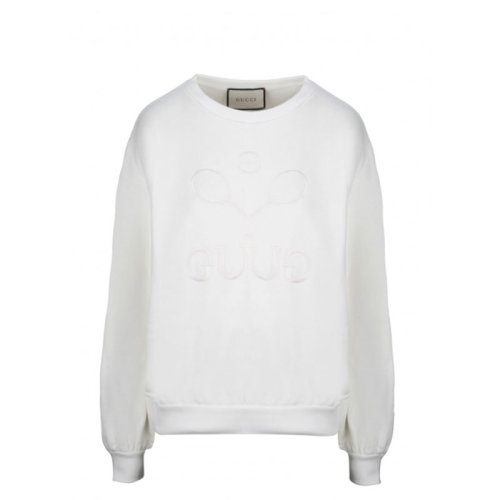 GUCCI/古馳 女裝 品牌字母LOGO 球拍 女士白色長袖圓領秋冬衛衣 562199XJA9X9200