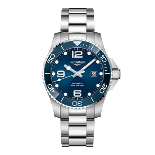 LONGINES/浪琴 康卡斯潛水系列 自動機械藍盤不銹鋼和陶瓷男表43毫米L3.782.4.96.6