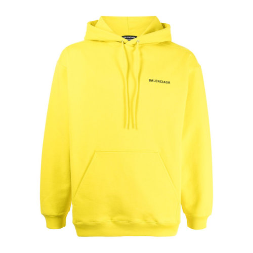 Balenciaga/巴黎世家 男士黃色棉質經典字母徽標印花裝飾長袖上衣衛衣連帽衫運動衫套頭衫 600583-TIV84-7440