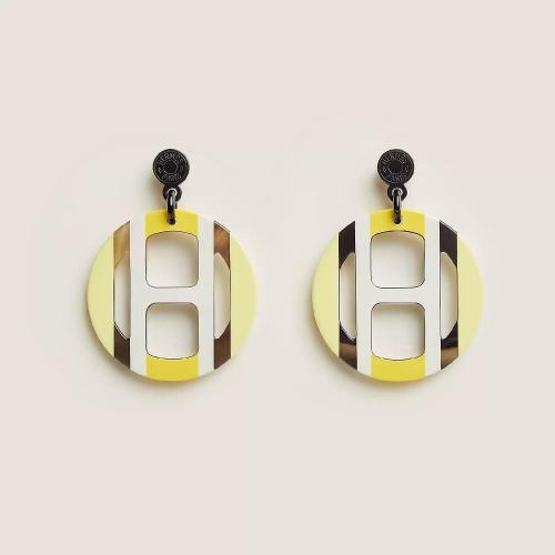  HERMES愛馬仕 22年秋冬 女士 耳環 Boucles d%26s;oreilles H Equipe H057086FL08