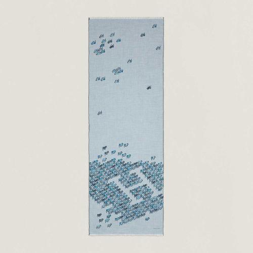  HERMES愛馬仕 22年秋冬 男士 圍巾 Rectangle The Parade H692512T 23