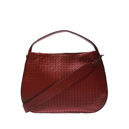 Bottega Veneta/葆蝶家 女士紅色皮質(zhì)編織單肩斜挎手提包 547225V00166423