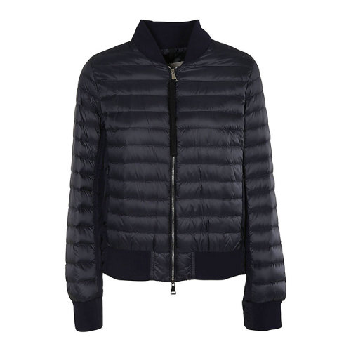 Moncler/蒙克萊  拉鏈開合 女士深藍色橫條羽絨服 4537094C0003 778